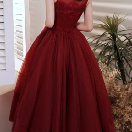 High Low Chic Party Dresses Prom Dress, Dark Red..