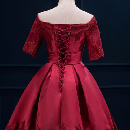 Off The Shoulder Burgundy Homecoming Dresses Short Party Gowns main image 1