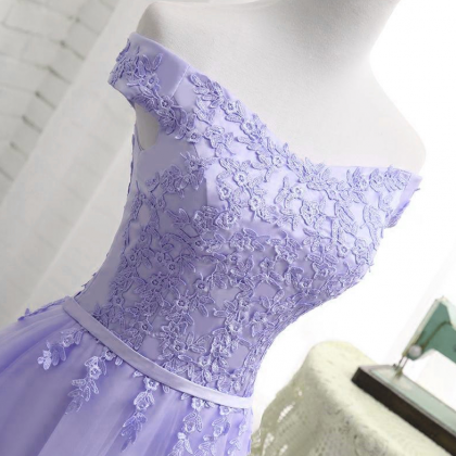 Light Purple Tulle Short Pom Dress, Cute Party..