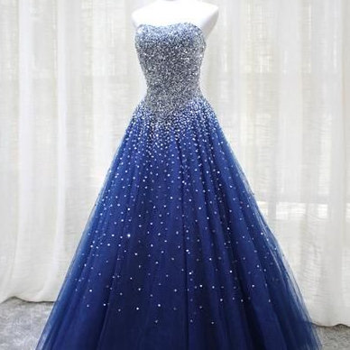 Gorgeous A Line Prom Dress With Beading, Handmade..