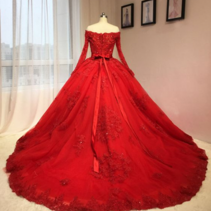 Mermaid Lace Tulle Long Prom Dress,red Evening..
