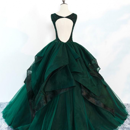 Ball Gown Green Long Prom Dress/evening Dress