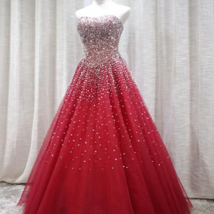Handmade Charming Long Formal Gown, Beading Prom..