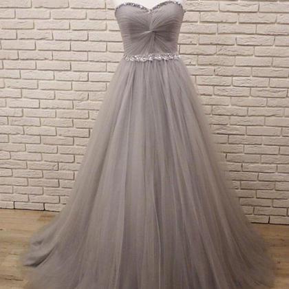 Red Sweetheart Neck Tulle Long Prom Dress main image 1