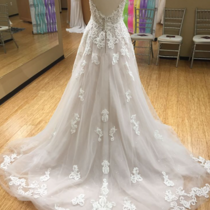 Lace Appliques Prom Dress with Ruffles and Beads, V-Neck Long Sleeves main image 1