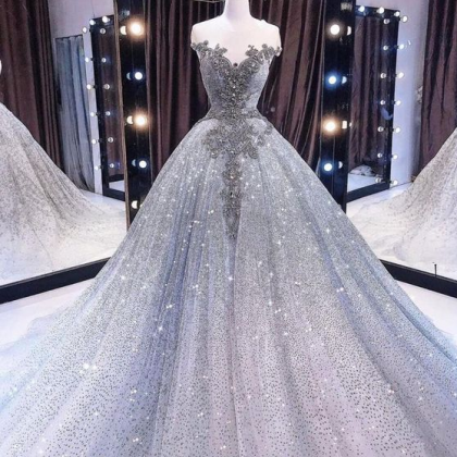 Beautiful Wedding Dress Tulle Long Prom Dress