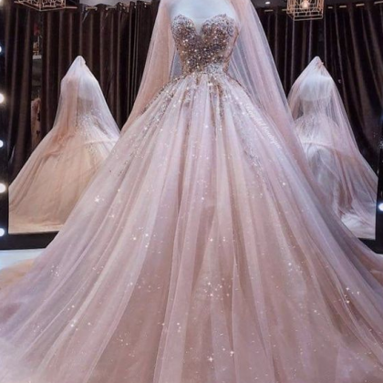 Sweetheart Neck Tulle Long Prom Gown