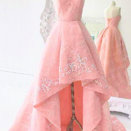 Unique How Low Design Pink Evening Gown