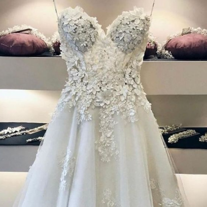 Sweetheart See Through Wedding Dress Bridal Gown..