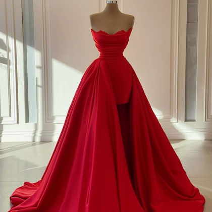 Mermaid Red Prom Dress Evening Gown