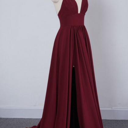 A-line Simple Long Prom Dresses Formal Gowns