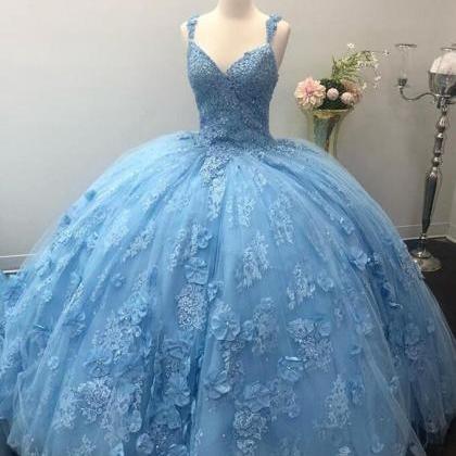 Light Blue Occasion Dresses Ball Gown Party..