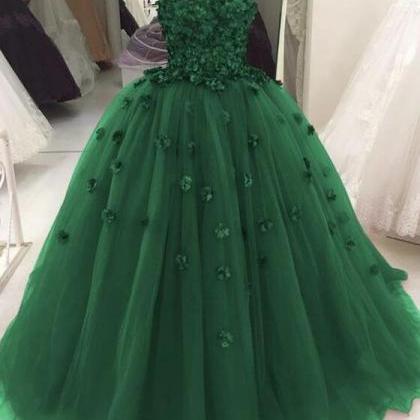 Sweetheart Green Ball Gown Quincenera Dresses With..