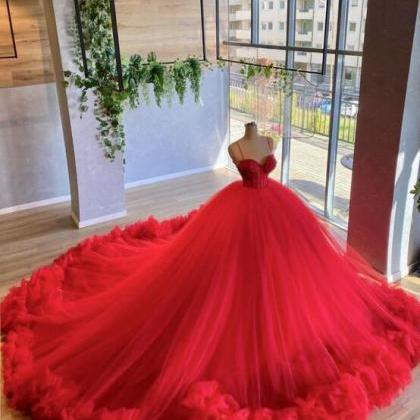 Elegant Long Red Sexy Evening Dress