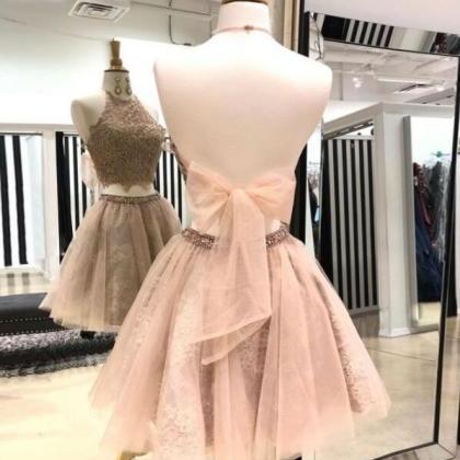 Cute Feathers Strapless Champagne Tulle A Line Short Homecoming Dress Birthday
