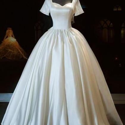 Special Sweetheart Black Tulle Satin Long Wedding Dresses, WD0301 main image 1