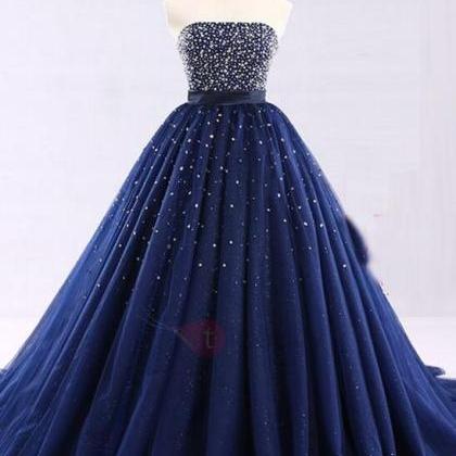 Floor-length Ball Gown Beaded Quinceanera Dress
