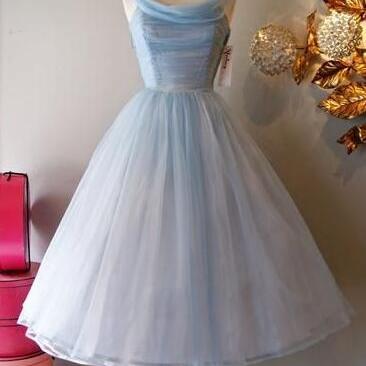 Short Tulle Homecoming Dress, Sleeveless Knee-Length Custom Made Homecoming Dress, LB0464