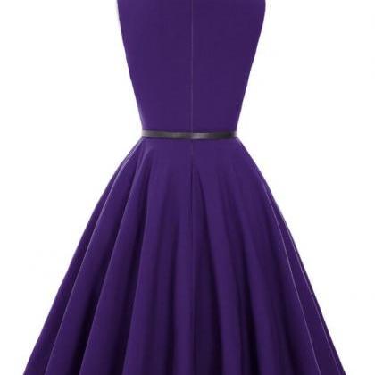 Cute Sleeveless Purple Vintage Short Prom Dress