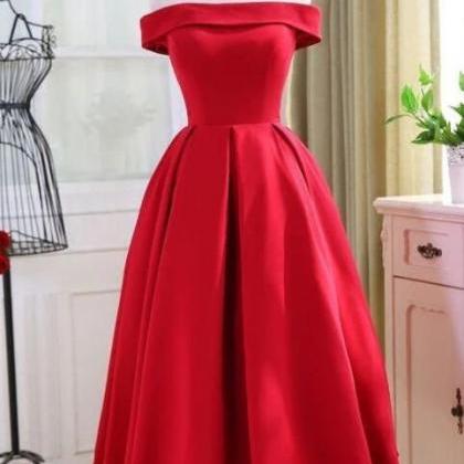 Satin Red Short Homecoming Dress