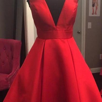 Cute Red Homecoming Dresses Satin,short Prom..