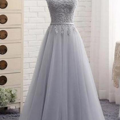 Off The Shoulder Gray Tulle Lace-up Sweetheart..