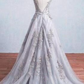 Beautiful Mermaid Grey Prom Dress, Junior Prom..