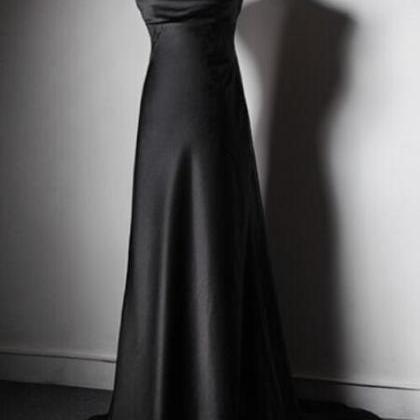 Sexy A Line Black Evening Gowns, Formal Dress