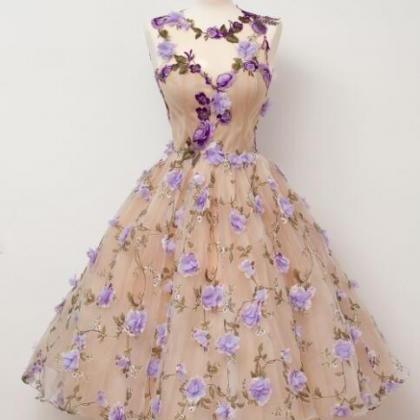 Sweetheart Floral Homecoming Dress
