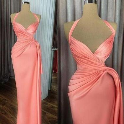 Sexy Halter Pink Formal Dresses, Ch..