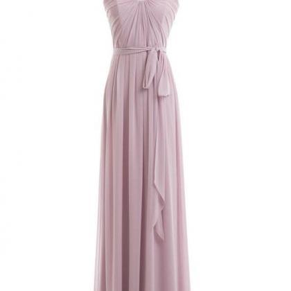 A Line Dusty Pink Bridesmaid Dress, Long..