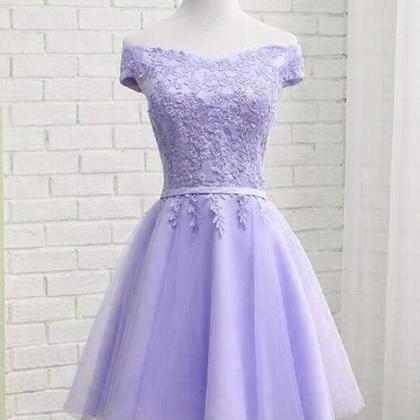 Cute Lilac Prom Dresses With Lace