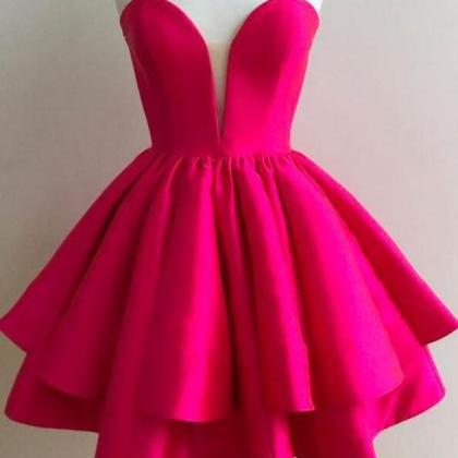 Lovely Pink Sweetheart A-Line Hoco Dress Short Party Dress Birthday Dress, DP4653 main image 1