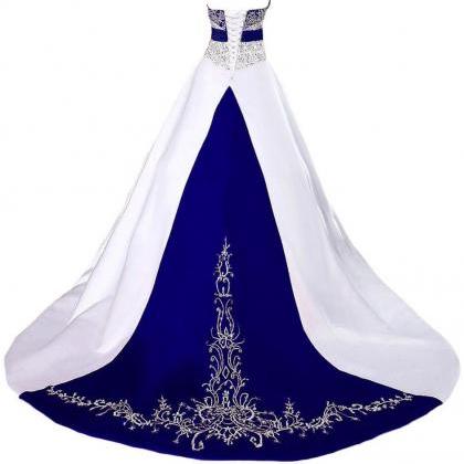 Straplessroyal Blue Wedding Dresses,bridal Dresses
