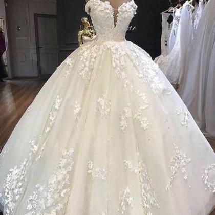Off Shoulder Princess Wedding Dresses, Lace..