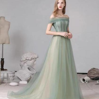 Short Green and Black Off Shoulder Wedding Party Dress, Dark Green Bridesmaid Dress