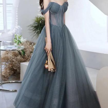 Off Shoulder Sweetheart Neck Max Tulle Dresses Lilac Plus Size