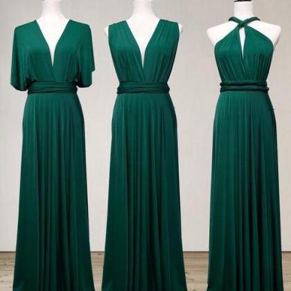 A Line Green Bridesmaid Dresses,multiway..