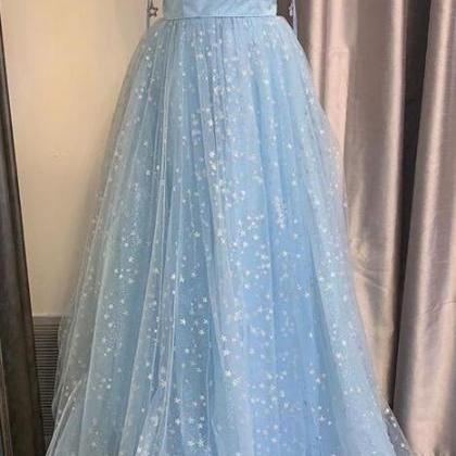 A-Line/Princess Two-Piece Sparkly Sequin Evening Dresses Ankle-Length V-Neck Party Gowns