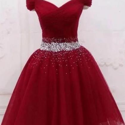 Pretty Ball Gown Off The Shoulder Burgundy Tulle Long Quinceanera Dress Formal Flowers Vestido De 15 Anos Sweet 16 Dress W0308