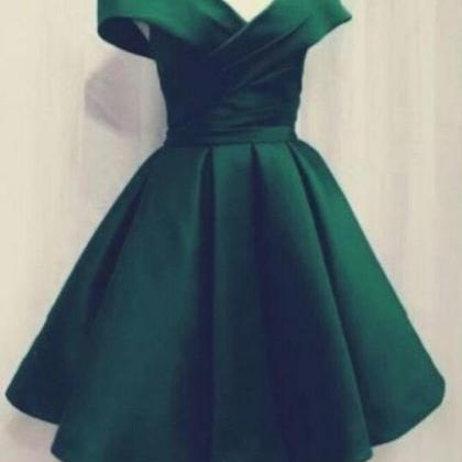 Vintage A line Off The Shoulder Green Birthday Outfits Homecoming Dress C914 main image 1