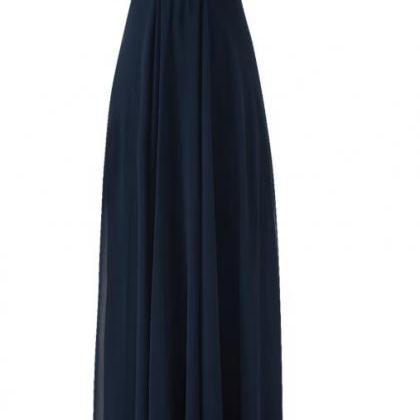 Lace Top Chiffon BUTTON Long Dresses Dark Navy