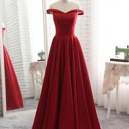 Simple A-Line Off Shoulder Cap Sleeve Backless Floor-Length Prom Dress