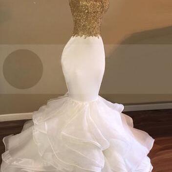 Shine in Chic Gold Mermaid Prom Dress