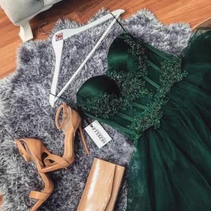 Sparkly Dark Green A-Line Spaghetti Straps Long Prom Dress With Sequins main image 0