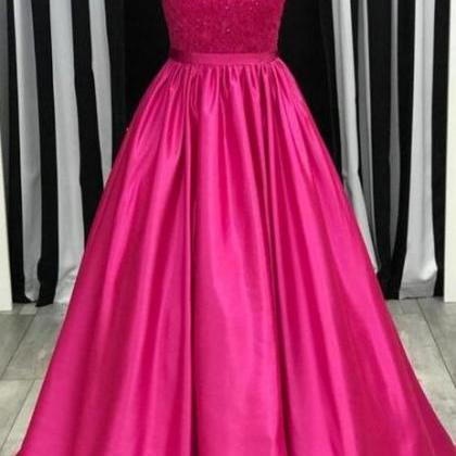 Halter A Line Pink Evening Dress ,winter Formal..