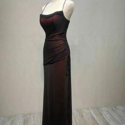 Sheath Black And Red Long Formal Dress