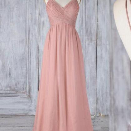 A Line Rose Pink Bridesmaid Dresses, Wedding Party..