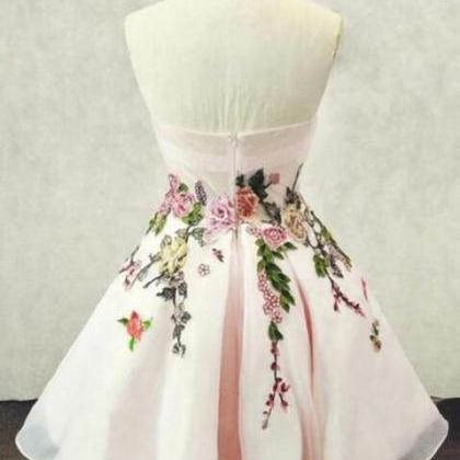 Cute Pink Organza Sweetheart Short Prom Dress