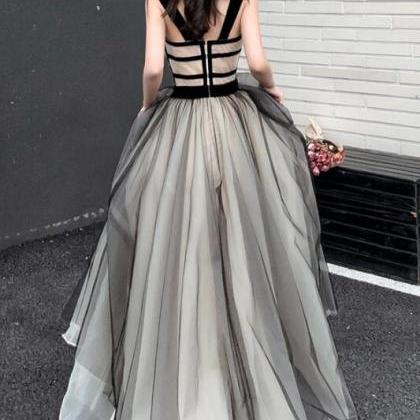 Unique A Line Tulle Prom Dress Evenng Dress